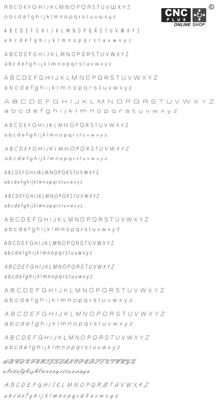 single line fonts for cnc