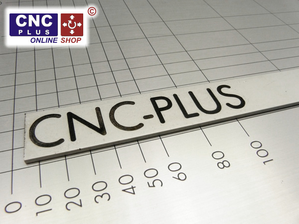 Anodized aluminum plate with black engraving after aluoxyd acid engraving-handling.