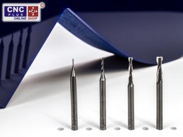 Solid Carbide End Mills 2-Flute flat bottom for wood metal plywood.