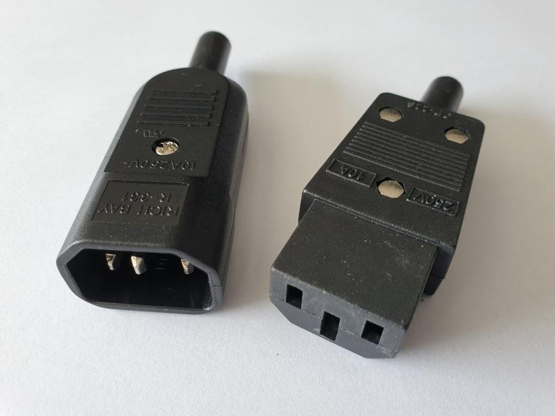 IEC cable male and female connector