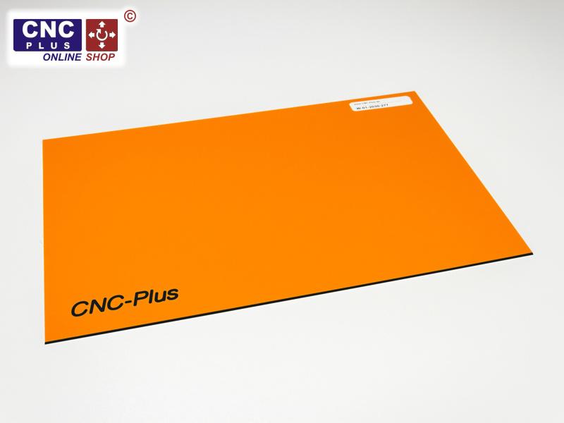 61x61cm 1.5mm Gravier-Laminat orange / schwarz.