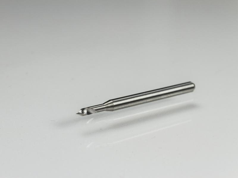 Carbide spiral engraving cutter and engraving for fine engravings.